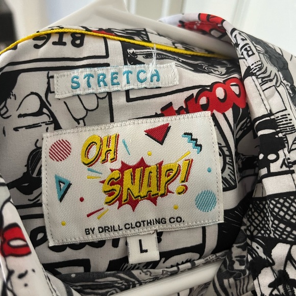 NWOT! OH SNAP! Drill Clothing Co. Comic Book Men’s Button Up Shirt:L SKU:D-OHS - Picture 6 of 6